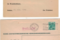 Bezirkskrankenhausverwaltung Einladung Sitzung 1940 / NO-Schweizer Verkehrsvereinigung