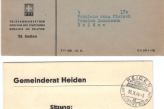 Schweizer Post Telefondirektion / EInladung Gemeinderat Heiden